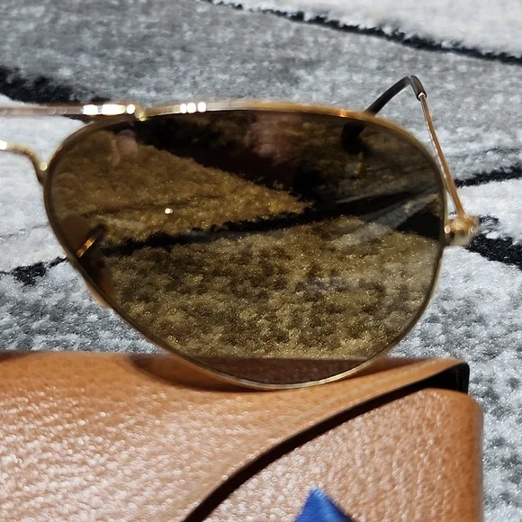 UNISEX RAY BAN AVIATOR GRADIENT METAL MATTE GOLD BROWN LENSES & CASE PRI… - Picture 3 of 12